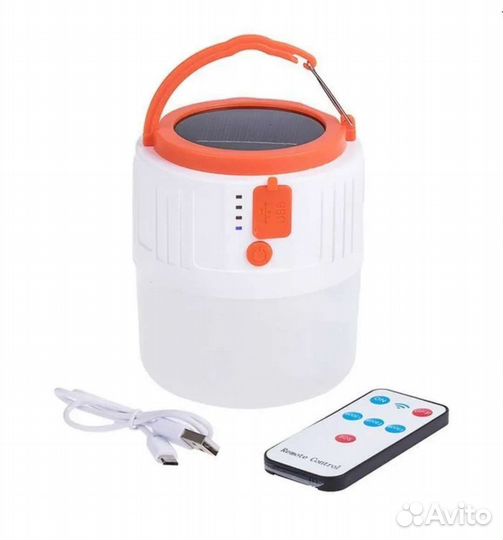 Фонарь кемпинговый на солнечной батарее и USB