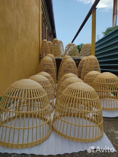 Светильники плетеные люстры