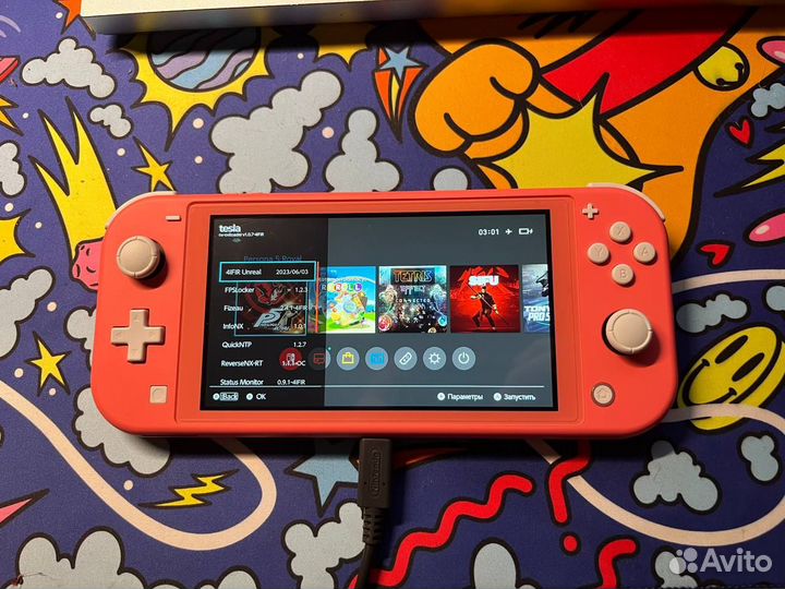 Nintendo switch lite Coral прошитая 128 + 32gb