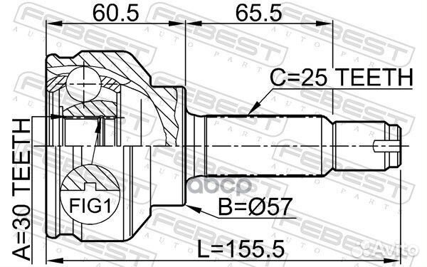 ШРУС наружный 30x57x25 (mitsubishi lancer CS