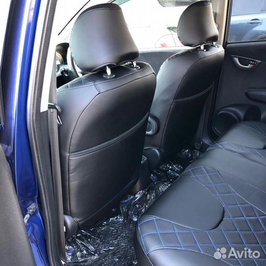 Авточехлы из экокожи honda fit ge