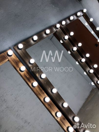 Гримерное зеркало с лампочками во весь рост