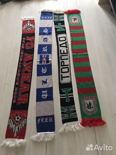 Коллекция шарфов футбольных команд- раритет 90-х г