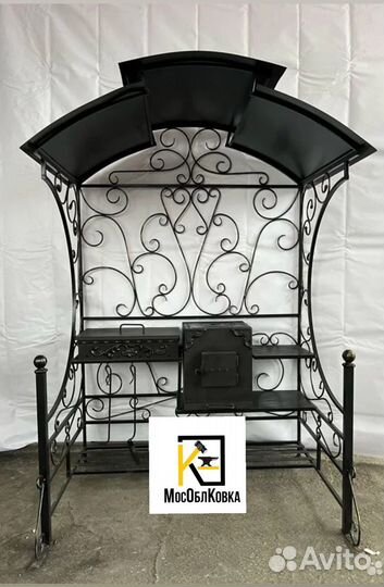 Кованый мангал с казаном