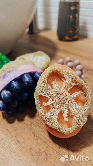 Натуральное массажное мыло с люффой