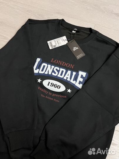 Свитшот lonsdale новый черный с poizon L