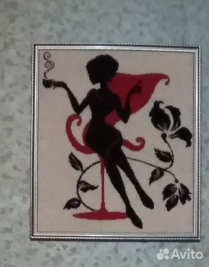 Картина крестиком, монохром