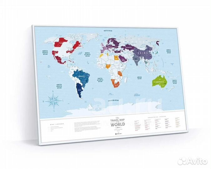 Travel Map Silver World