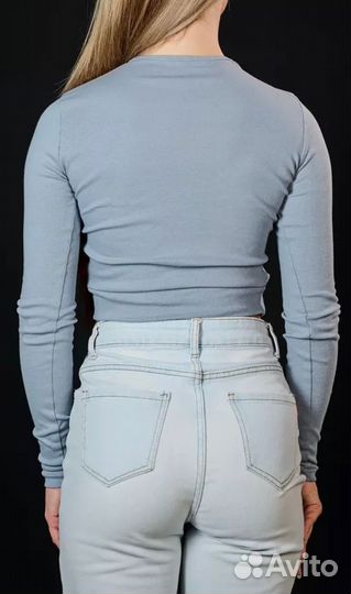 Лонгслив женский серый/черный