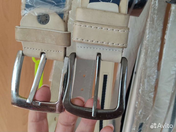 Светлые кожаные мужские ремни джинсовые и брючные