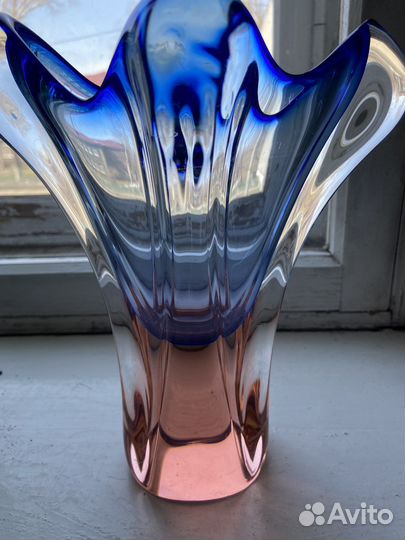 Ваза Чехия Цветное стекло