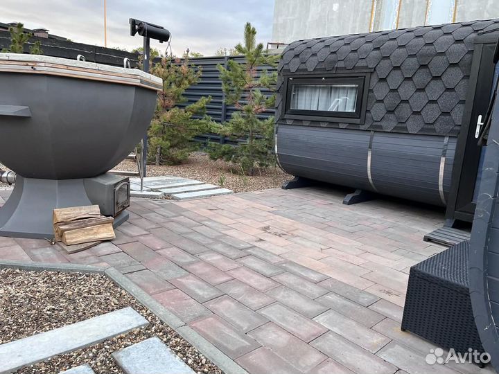 Кедровая баня с чаном на частной территории