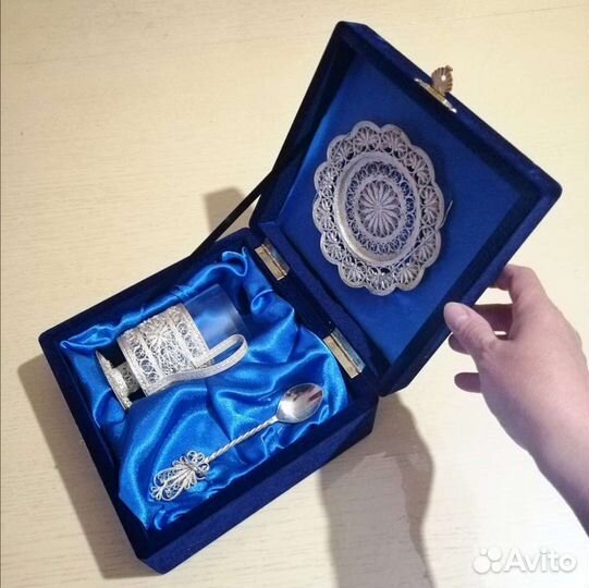 Чайная пара из мельхиора
