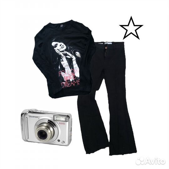 Лонгслив и джинсы y2k