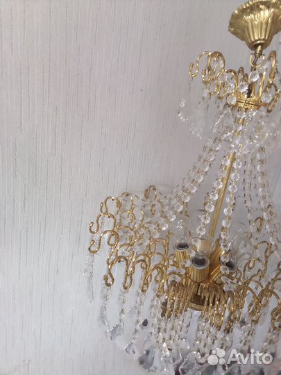 Люстра потолочная хрустальная, Турция,бу