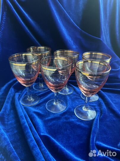 Рюмка бокалы розовое стекло СССР