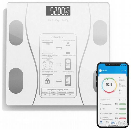 Напольные умные весы c bmi, электронные напольные