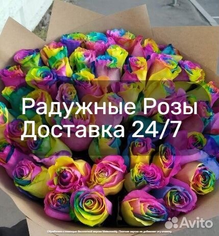 Розы Радуга Москва мо Цветы