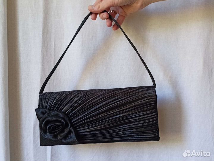 Вечерний клатч черный женский сумочка мини сумка