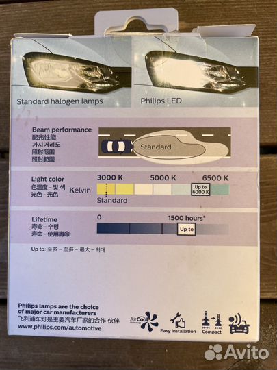 Светодиодные лампочки philips h7