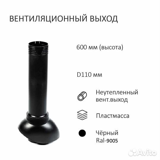 Вентиляционный выход Каскад + Турбодефлектор