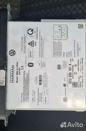 Магнитола volkswagen polo 2017