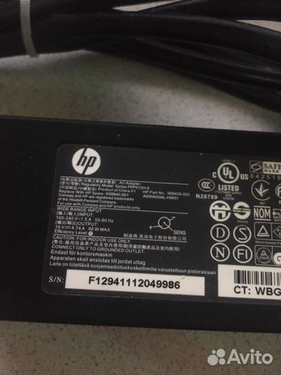Блок питания для ноутбука hp 19v