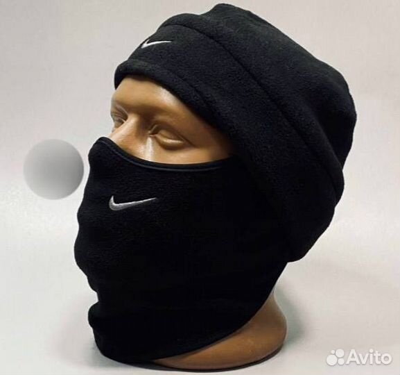 Зимний теплый набор Шапка + Снуд Nike флисовые