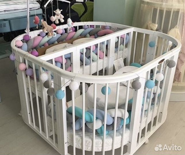 Кроватка для двойни Premium Baby Twins белая новая