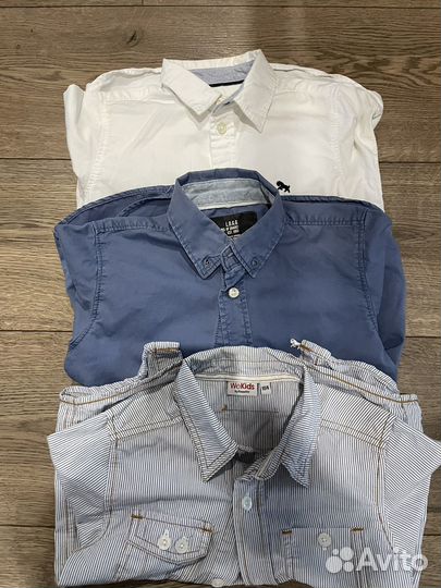 Рубашка белая, синяя, в полоску 104 3-4г H&M