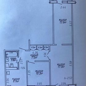 3-к. квартира, 62,5 м² (Белоруссия)