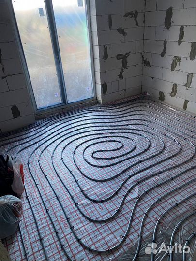 Монтаж теплых водяных полов, котельных