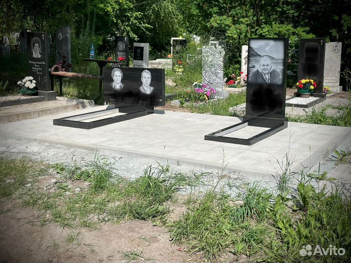 Памятники гранитные. Установка, благоустройство