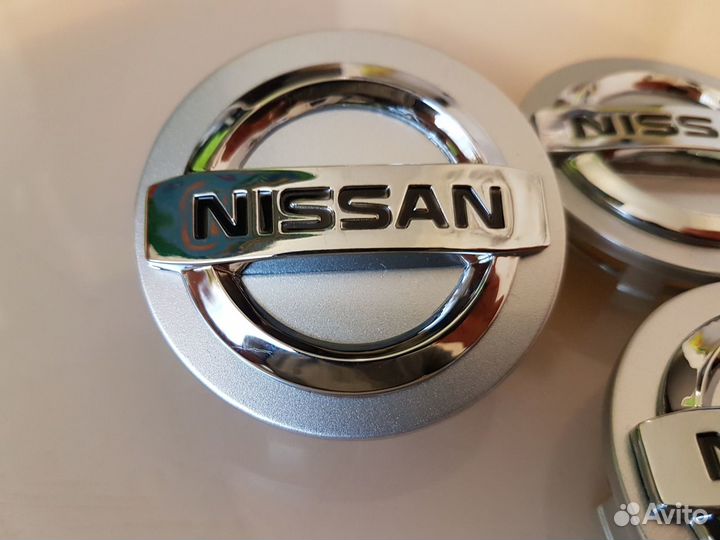 Заглушки литых дисков колпачки Nissan 58мм