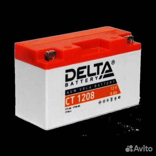 Мото аккумулятор delta CT 1208 8 Ач