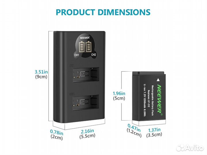 Аккумуляторы LP-E12 для Canon