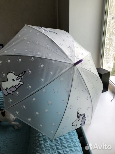 Зонт / зонтик трость детский с единорогом