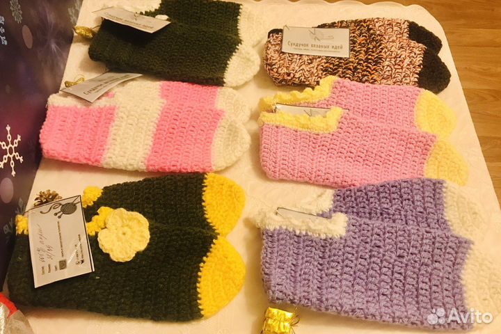 Тапочки следки вязанные