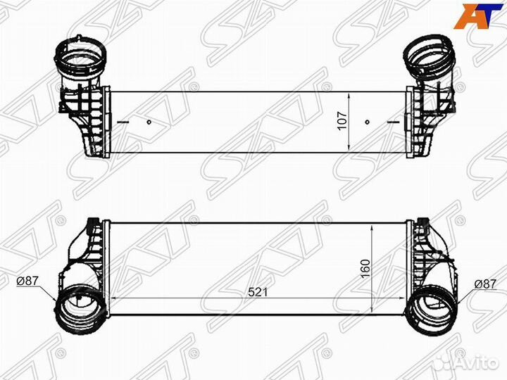 Интеркулер BMW E71 (2007-2014) SAT ST-17517533475