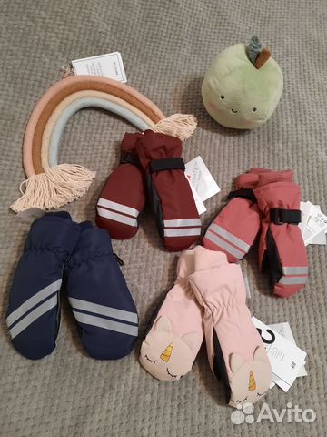 Новые hm варежки краги шапка комбинезон флисовый