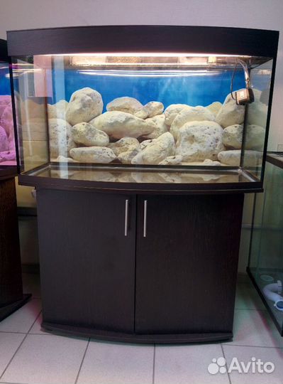 Аквариум 260-270л. полукруглый, свет и биофильтр и