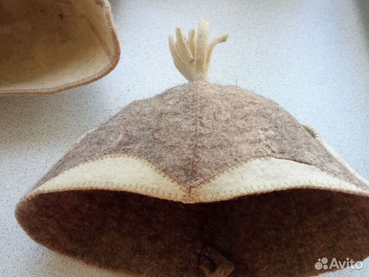 Шапочки для бани, рукавицы шерсть