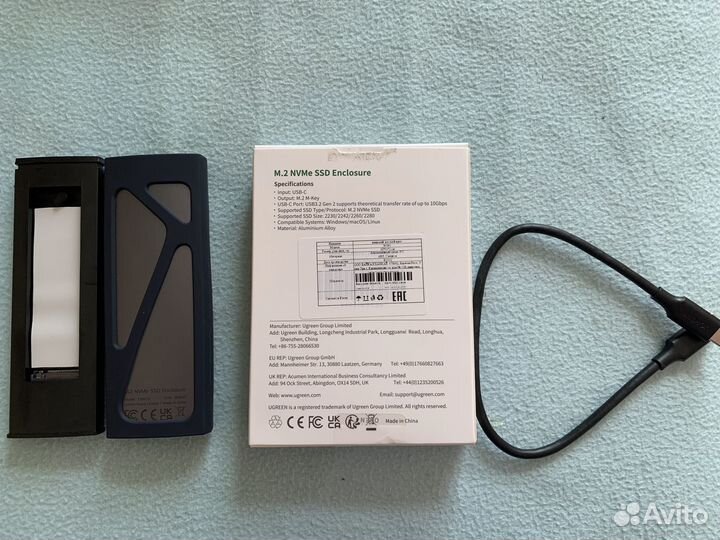 Адаптер для SSD nvme m.2 UGreen 10Gbps