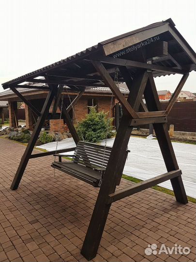 Садовые качели с установкой от производителя