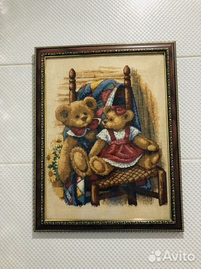 Катрина Вышивка «Мишки на одеяле» 35x45 Dimensions