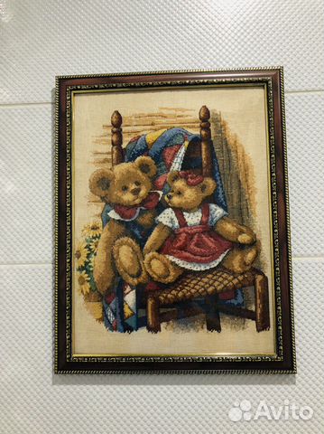 Катрина Вышивка «Мишки на одеяле» 35x45 Dimensions