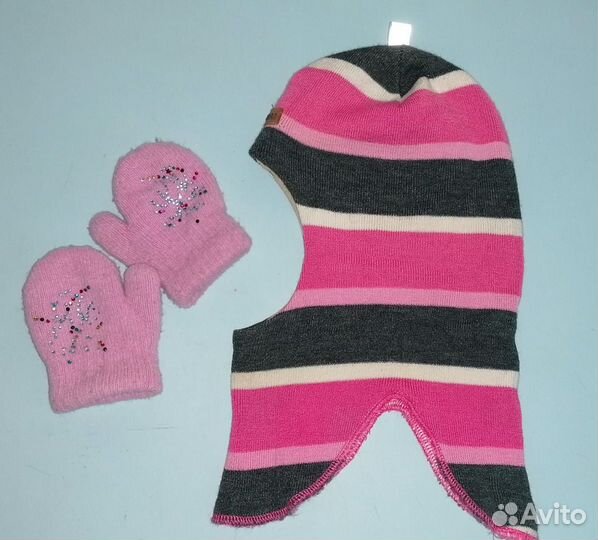 Шапки, рукавицы для девочки пакетом