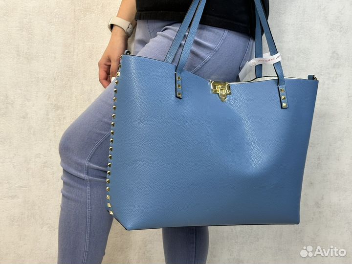 Сумка шоппер valentino натуральная кожа