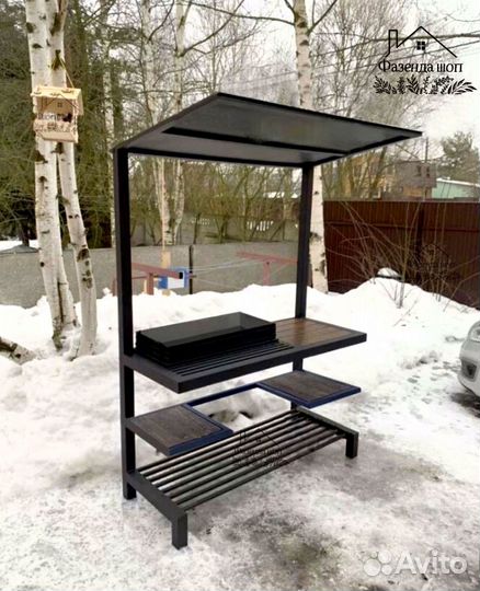 Мангал лофт с печью под казан