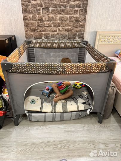 Манеж Lionelo Lene grey stone